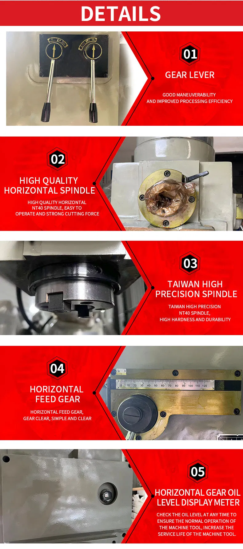 High Quality and High Performance 6hv Universal Vertical Horizontal Turret Milling Machine