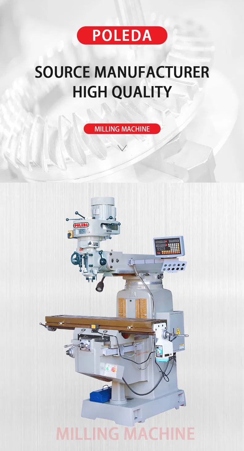 Poleda 4m Universal Milling Machine with R8/Nt30 Spindle Factory Direct Sales