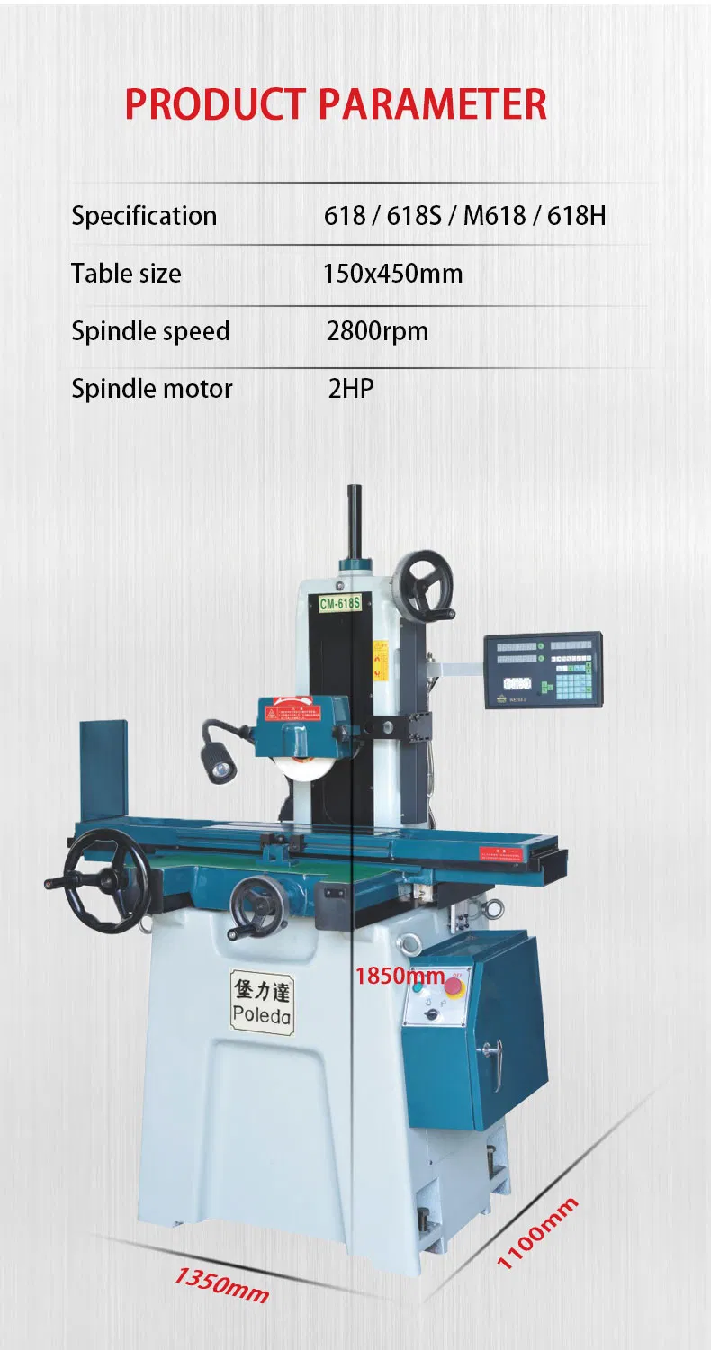 Economical 618s Manual Surface Grinding Machine Taiwan Spindle Source Manufacturers