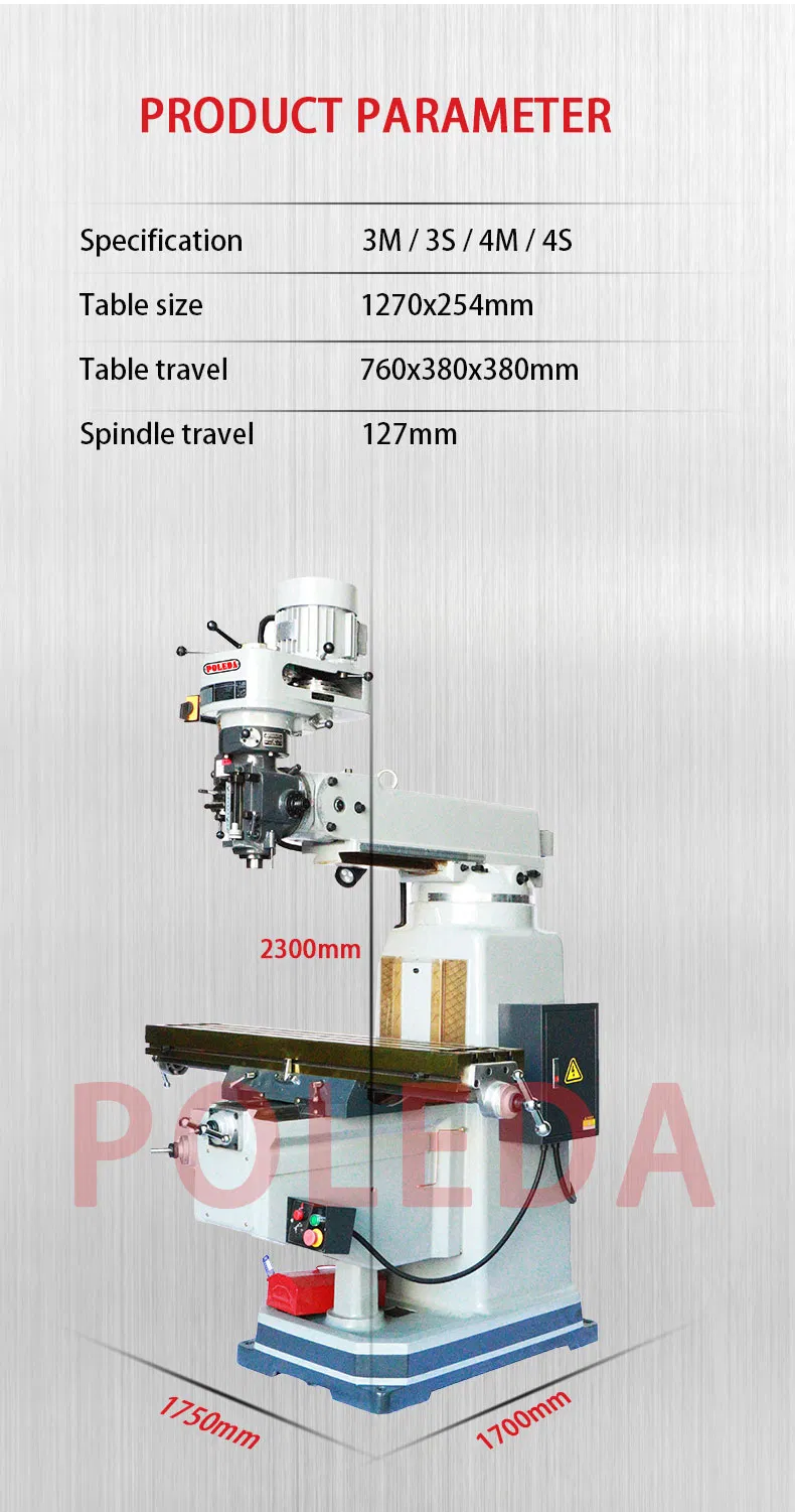 4m Multi-Function Turret Milling Machine Factory Direct Sales (R8/NT30 spindle)